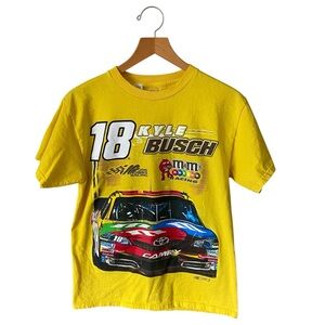 Kyle Busch Shirt Mens Sz M Yellow M&Ms Short Sleeve Racing NASCAR Sport 2012